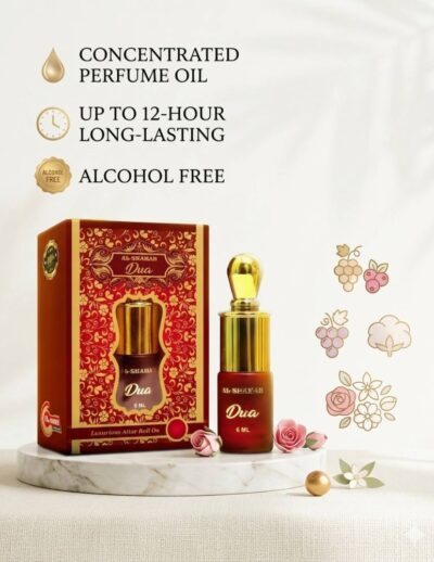 Experience a smooth and refreshing fragrance with AL-SHAHAB Dua Attar, specially designed for those who enjoy a fruity and soft fragrance profile. The scent opens with juicy fruity notes, blends into delicate aromatic accords, and settles into soft musky undertones that create a light and elegant aroma. Its concentrated alcohol-free perfume oil formula provides long-lasting freshness with just a small application. The compact roll-on bottle allows easy and precise use anytime, making it ideal for office wear, daily use, travel, and casual occasions. 🍓 Fragrance Profile Fruity Fresh Aroma Soft & Smooth Fragrance Light Elegant Notes Long Lasting Freshness 🌟 Fragrance Notes Top Notes: Juicy Fruits & Fresh Opening Heart Notes: Soft Floral & Aromatic Accords Base Notes: Gentle Musk & Smooth Undertones