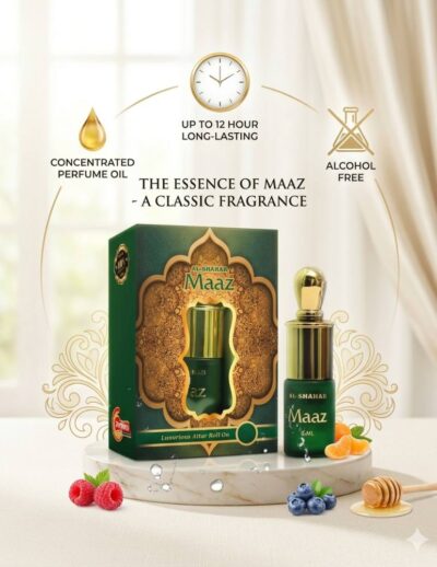 Experience a fresh and elegant fragrance with AL-SHAHAB Maaz Attar, specially designed for those who enjoy a soft and fruity fragrance profile. The scent opens with juicy fruity notes, blends into smooth aromatic accords, and settles into gentle musky undertones that create a light and pleasant aroma. Its concentrated alcohol-free perfume oil formula provides long-lasting freshness with just a small application. The compact roll-on bottle allows easy and precise use anytime, making it ideal for office wear, daily use, travel, and casual occasions. 🍓 Fragrance Profile Soft Fruity Aroma Smooth & Fresh Fragrance Light Elegant Notes Long Lasting Freshness 🌟 Fragrance Notes Top Notes: Juicy Fruits & Fresh Opening Heart Notes: Soft Aromatic & Smooth Accords Base Notes: Gentle Musk & Warm Undertones