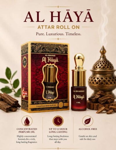 AL-SHAHAB Al Haya Attar 6ml | Alcohol-Free Long Lasting Attar Perfume Oil | Premium Roll On Fragrance for Men & Women