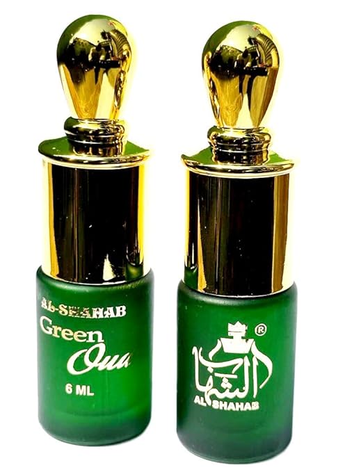AL-SHAHAB Green Oud Attar 6ml | Rose Khash Oudy Long Lasting Alcohol-Free Attar | Concentrated Perfume Oil for Men & Women