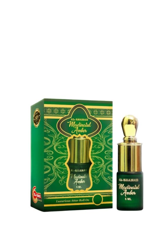 Enjoy a soft and elegant fragrance with AL-SHAHAB Madinatul Amber Attar, specially designed for those who prefer a light amber fragrance profile. The scent opens with smooth warm notes, blends into soft amber accords, and settles into gentle musky undertones that create a calm and sophisticated aroma. Its concentrated alcohol-free perfume oil formula provides long-lasting freshness with just a small application. The compact roll-on bottle allows easy and precise use anytime, making it ideal for office wear, daily use, travel, and special occasions. ✨ Fragrance Profile Light Amber Aroma Smooth Warm Notes Soft Elegant Fragrance Long Lasting Freshness 🌟 Fragrance Notes Top Notes: Warm & Smooth Opening Heart Notes: Soft Amber & Aromatic Accords Base Notes: Gentle Musk & Warm Undertone