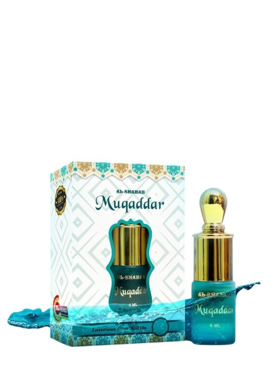 Experience clean and refreshing fragrance with AL-SHAHAB Muqaddar Attar, specially crafted for those who enjoy a fresh and uplifting scent profile. The fragrance opens with refreshing notes and settles into a smooth and elegant aroma that feels light, clean, and long-lasting throughout the day. Its concentrated alcohol-free perfume oil formula delivers noticeable freshness with just a small application. The convenient roll-on bottle makes it easy to carry and apply anytime, making it perfect for office use, daily wear, travel, and summer occasions. 🌊 Fragrance Profile Fresh & Clean Aroma Smooth Elegant Fragrance Light & Refreshing Feel Long Lasting Freshness 🌟 Fragrance Notes Top Notes: Fresh Citrus & Clean Opening Heart Notes: Green & Aromatic Accords Base Notes: Soft Musk & Light Woody Undertones