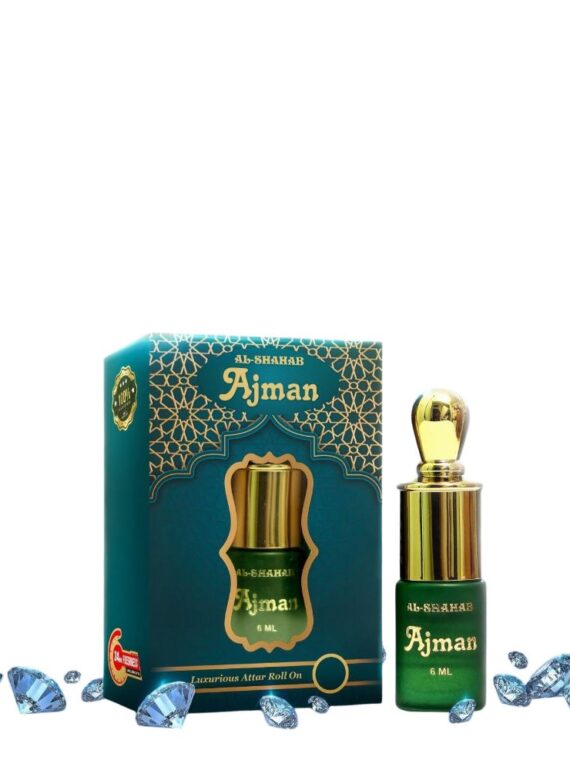 AL-SHAHAB Ajman Attar 6ml | Light Woody Musky Alcohol-Free Attar Perfume Oil | Long Lasting Roll On Fragrance for Men & Women