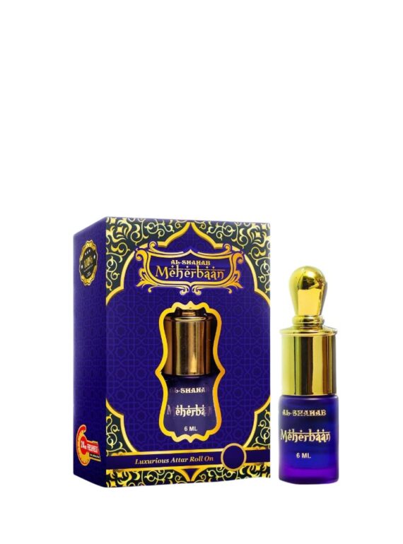 AL-SHAHAB Meherbaan Attar 6ml | Fresh Aquatic Marine Alcohol-Free Attar Perfume Oil | Long Lasting Roll On Fragrance for Men & Women