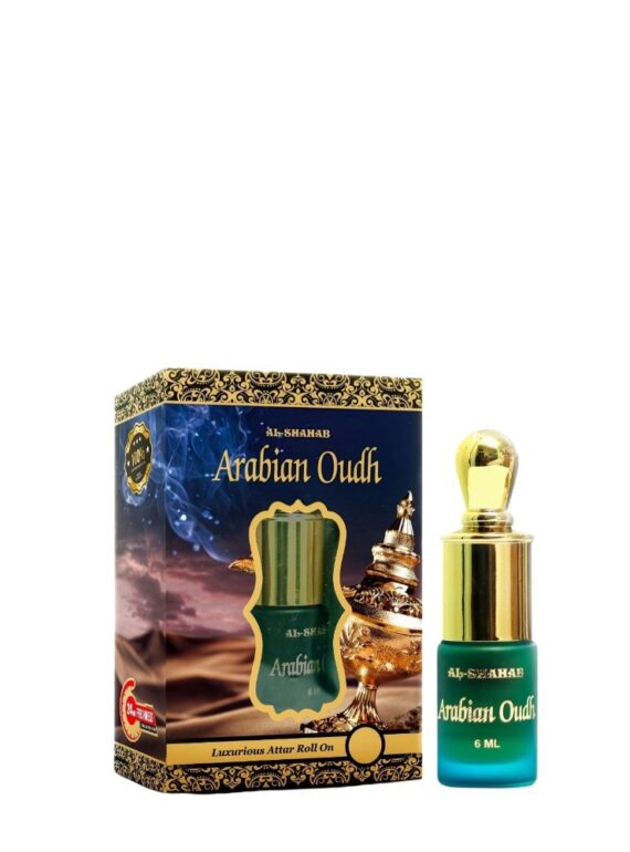 AL-SHAHAB Arabian Oudh Attar 6ml | Sweet Amber Oudy Alcohol-Free Attar Perfume Oil | Long Lasting Roll On Fragrance for Men & Women