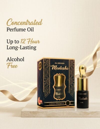 Enjoy a refreshing and elegant fragrance with AL-SHAHAB Mantasha Attar, specially designed for those who prefer a modern perfume-style fragrance profile. The scent opens with fresh clean notes, blends into smooth aromatic accords, and settles into soft musky undertones that create a sophisticated and long-lasting impression. Its concentrated alcohol-free perfume oil formula provides lasting freshness with just a small application. The compact roll-on bottle allows easy and precise use anytime, making it ideal for office wear, daily use, travel, and special occasions. 🌸 Fragrance Profile Modern Perfume-Like Aroma Smooth & Elegant Fragrance Fresh Clean Notes Long Lasting Freshness 🌟 Fragrance Notes Top Notes: Fresh Citrus & Clean Opening Heart Notes: Aromatic & Soft Floral Accords Base Notes: Gentle Musk & Warm Undertones