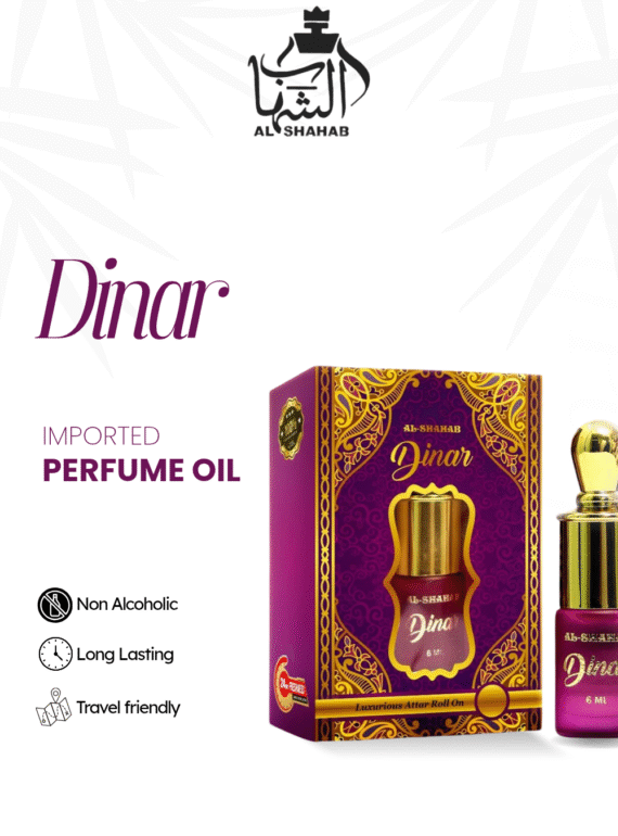 AL-SHAHAB Dina Attar 6ml | Musky Soft Fruity Alcohol-Free Attar Perfume Oil | Long Lasting Roll On Fragrance for Men & Women