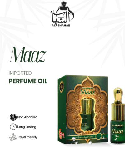 Experience a fresh and elegant fragrance with AL-SHAHAB Maaz Attar, specially designed for those who enjoy a soft and fruity fragrance profile. The scent opens with juicy fruity notes, blends into smooth aromatic accords, and settles into gentle musky undertones that create a light and pleasant aroma. Its concentrated alcohol-free perfume oil formula provides long-lasting freshness with just a small application. The compact roll-on bottle allows easy and precise use anytime, making it ideal for office wear, daily use, travel, and casual occasions. 🍓 Fragrance Profile Soft Fruity Aroma Smooth & Fresh Fragrance Light Elegant Notes Long Lasting Freshness 🌟 Fragrance Notes Top Notes: Juicy Fruits & Fresh Opening Heart Notes: Soft Aromatic & Smooth Accords Base Notes: Gentle Musk & Warm Undertones