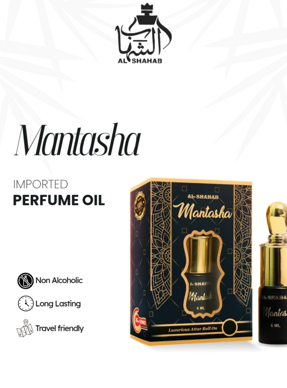 AL-SHAHAB Mantasha Attar 6ml | Perfume Style Alcohol-Free Attar Perfume Oil | Long Lasting Roll On Fragrance for Men & Women
