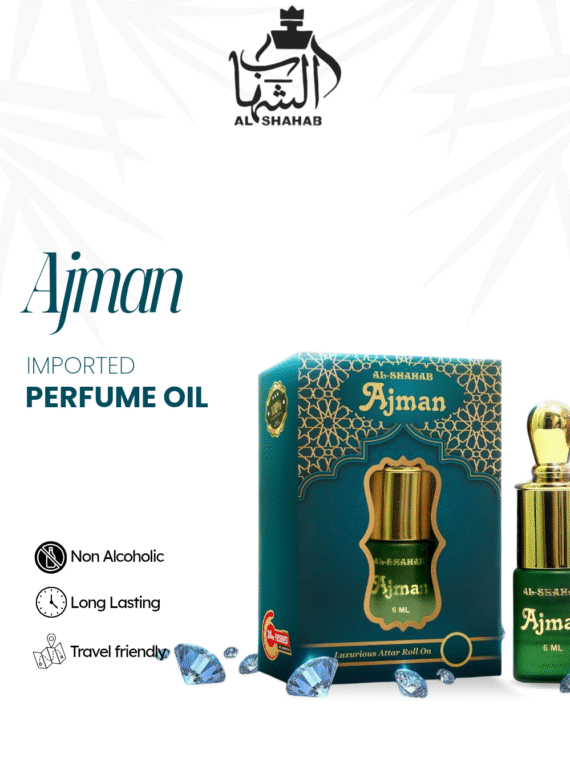 AL-SHAHAB Ajman Attar 6ml | Light Woody Musky Alcohol-Free Attar Perfume Oil | Long Lasting Roll On Fragrance for Men & Women