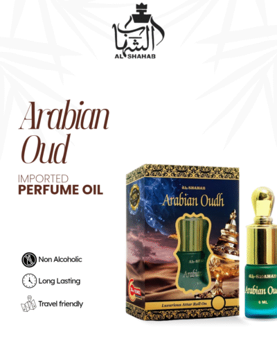 Discover the essence of traditional Arabic fragrance with AL-SHAHAB Arabian Oudh Attar, specially crafted for those who love a sweet, amber, and oudy fragrance profile. The fragrance opens with smooth sweet notes, blends into warm amber accords, and settles into deep oud undertones that create a rich and luxurious aroma. Its concentrated alcohol-free perfume oil formula provides long-lasting freshness with just a small application. The roll-on bottle allows easy and precise use anytime, making it ideal for daily wear, gatherings, prayers, and special occasions. 🌟 Fragrance Profile Sweet Oriental Aroma Warm Amber Notes Deep Oudy Touch Rich & Long Lasting Fragrance 🌿 Fragrance Notes Top Notes: Sweet & Warm Opening Heart Notes: Rich Amber & Oriental Accords Base Notes: Deep Oud, Musk & Woody Undertones