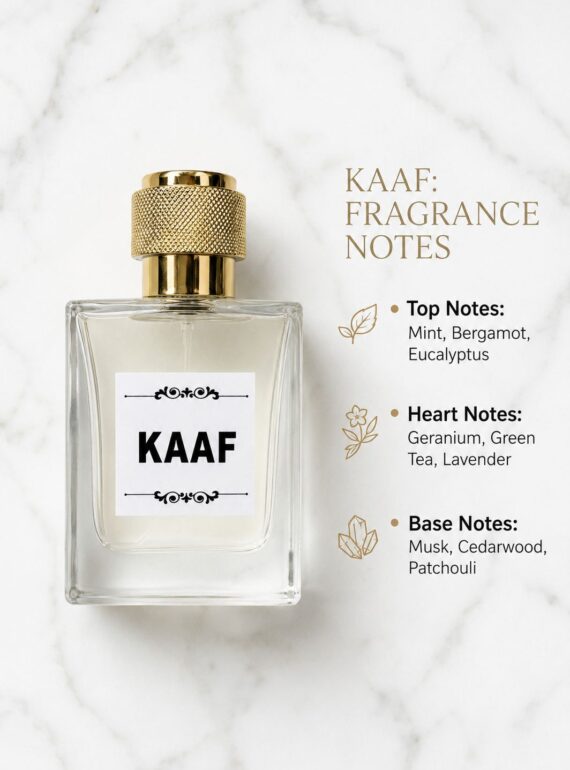AL-SHAHAB Kaaf Perfume 50ml | Soft Fresh Mentholic Long Lasting Fragrance | Eau de Parfum for Men & Women | High Concentration (Approx. 50% Perfume Oil)