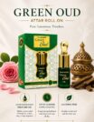 AL-SHAHAB Green Oud Attar 6ml | Rose Khash Oudy Long Lasting Alcohol-Free Attar | Concentrated Perfume Oil for Men & Women