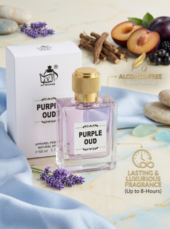 Buy AL-SHAHAB Purple Oud Perfume online. A premium fruity woody fragrance with long-lasting performance, perfect for men and women seeking a fresh yet sophisticated scent.
